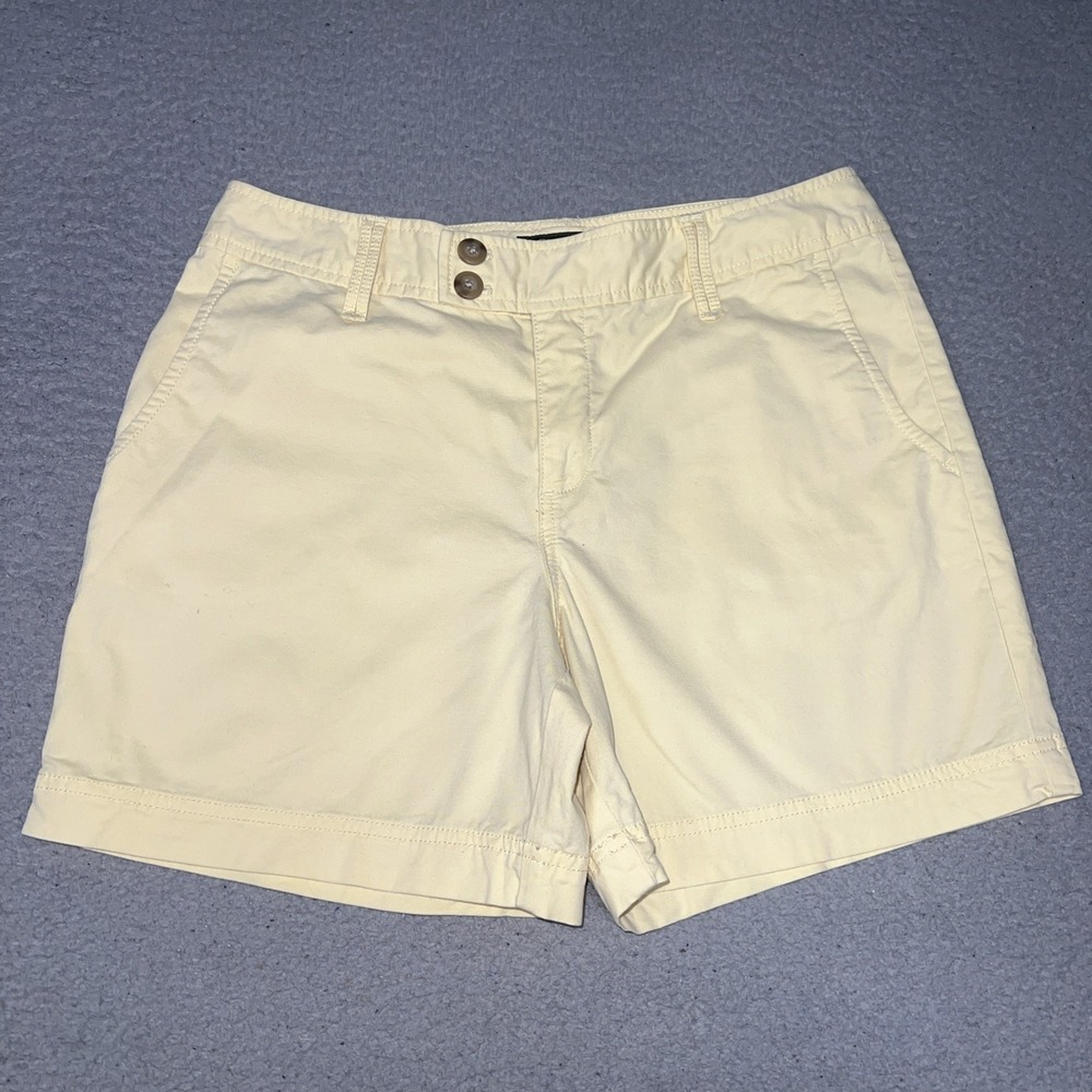 Eddie Bauer Shorts Women's Sz 10 (31x5) S Yellow Chino Flat Front Outdoors Gorp